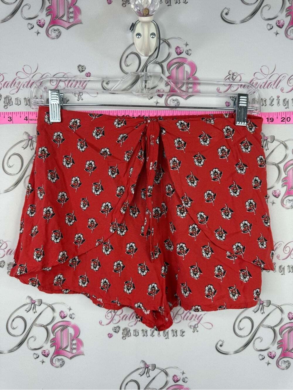 Abercrombie & Fitch shorts Red Floral Tie-Front Sleep Shorts